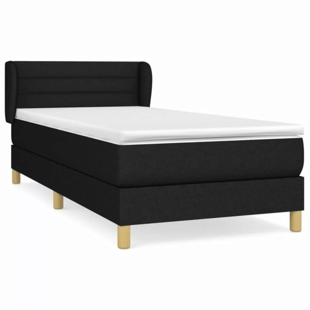 furnicato Bett Boxspringbett mit Matratze Schwarz 90x190 cm Stoff (1-tlg) günstig online kaufen