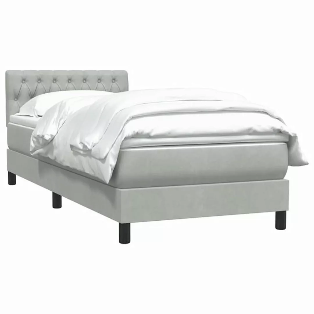 vidaXL Bett Boxspringbett mit Matratze Hellgrau 80x210 cm Samt günstig online kaufen