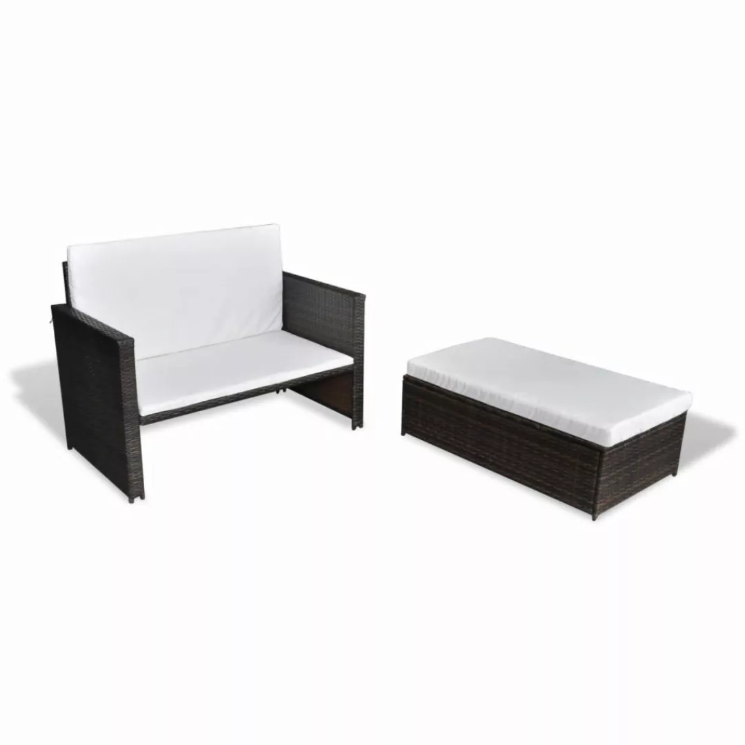 Gartensofa Poly Rattan Braun günstig online kaufen