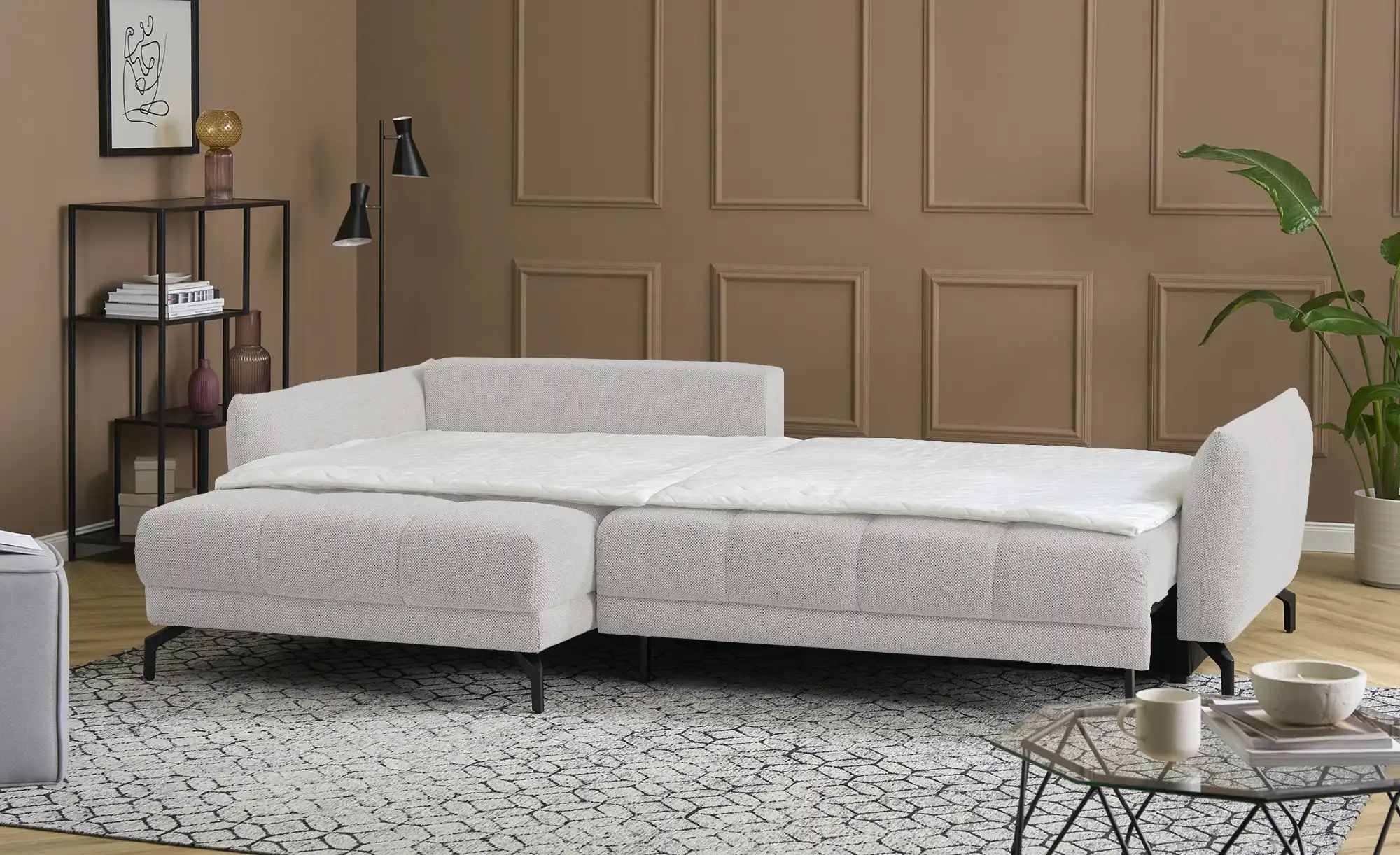 bobb Ecksofa   Casandra de Luxe ¦ grau ¦ Maße (cm): B: 284 H: 91 T: 191 Pol günstig online kaufen