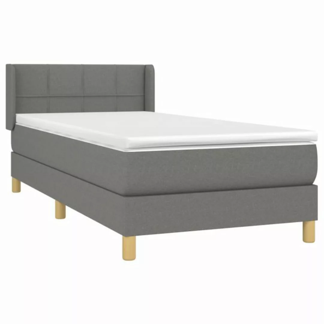 vidaXL Boxspringbett Boxspringbett mit Matratze Taupe 90x200 cm Stoff Bett günstig online kaufen