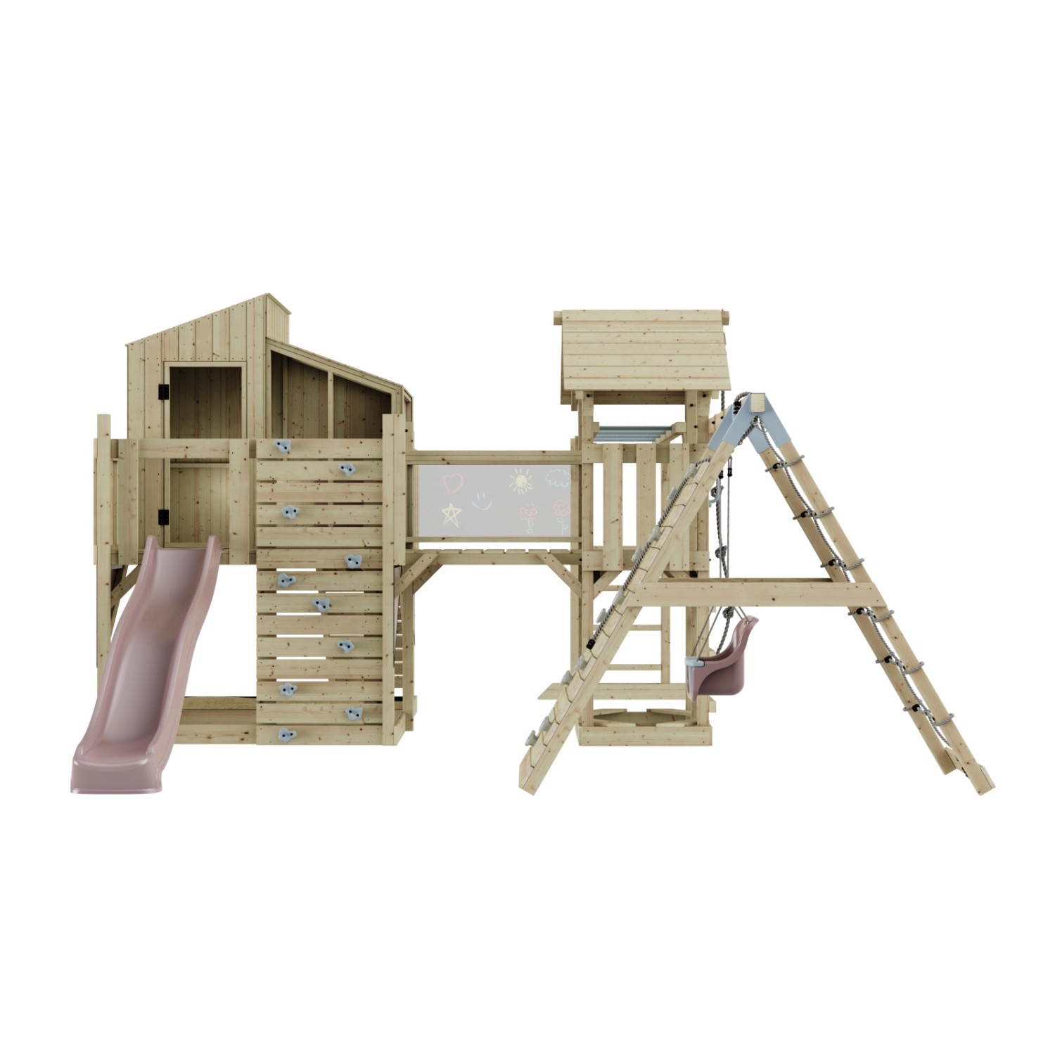OutdoorToys Spielturm Tammo mit Babyschaukel Altrosa günstig online kaufen