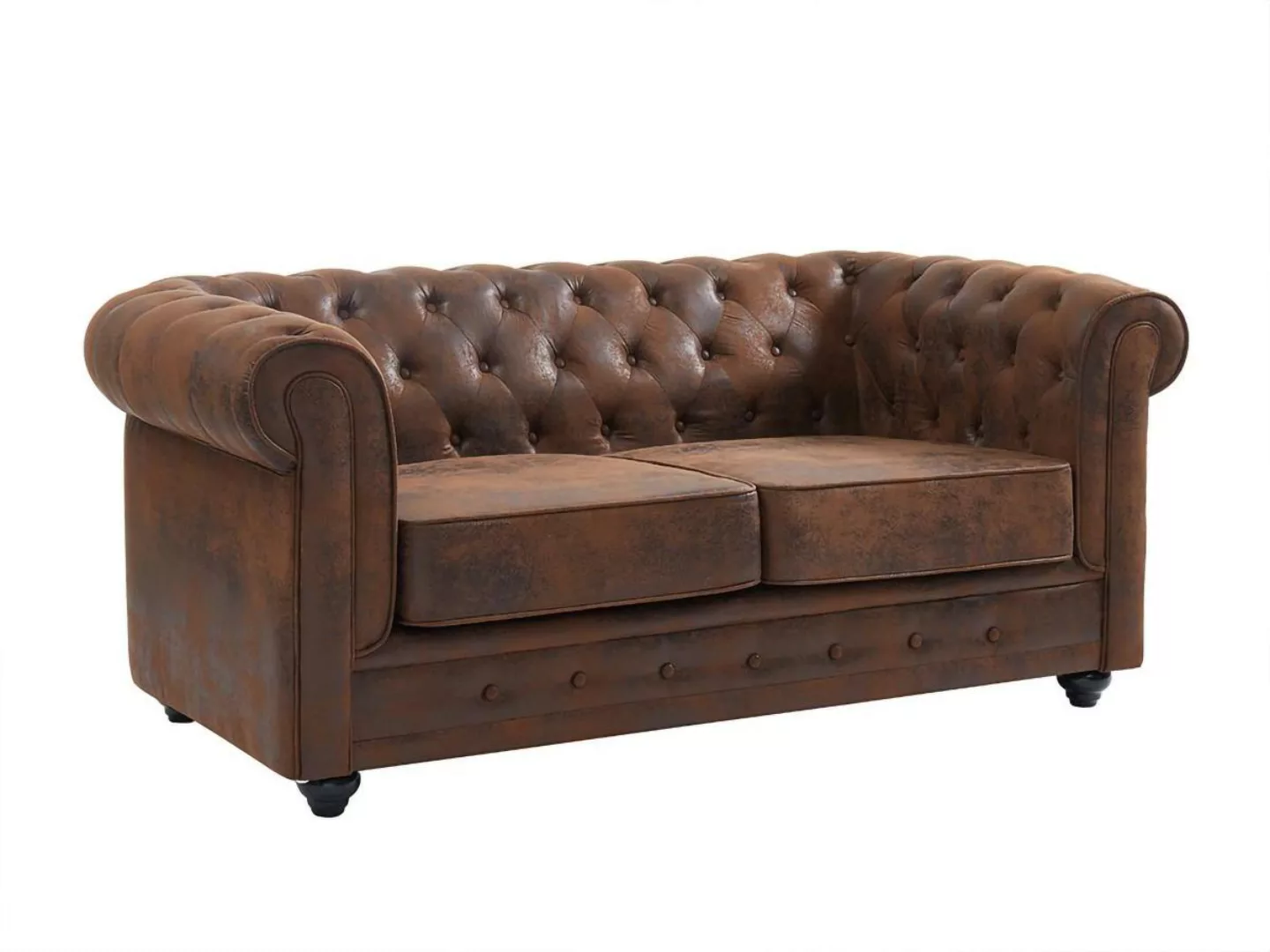 Sofa 2-Sitzer - Microfaser - Vintage-Look - CHESTERFIELD günstig online kaufen