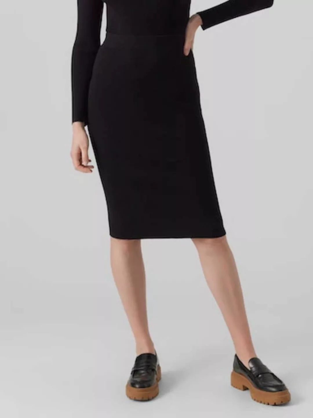 Vero Moda Strickrock VMKARIS HW BELOWKNEE SKIRT GA BOO günstig online kaufen