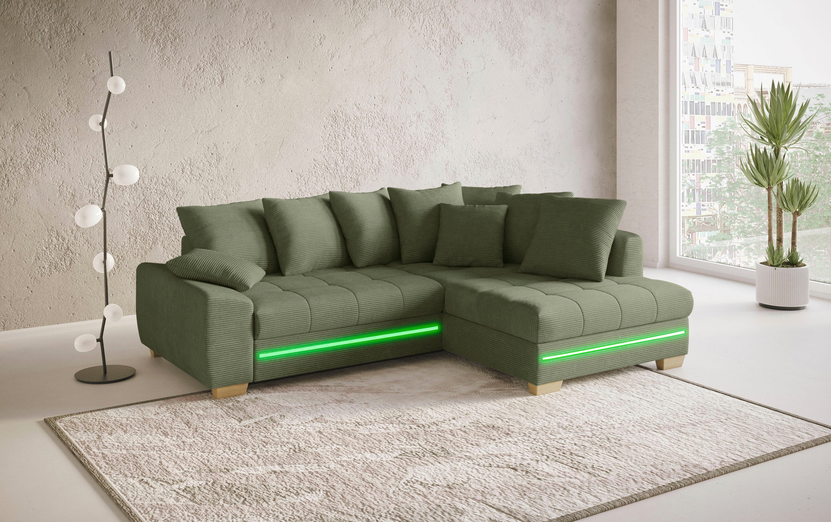 Mr. Couch Ecksofa "Nikita II, L-Form", mit RGB-LED Beleuchtung, wahlweise m günstig online kaufen