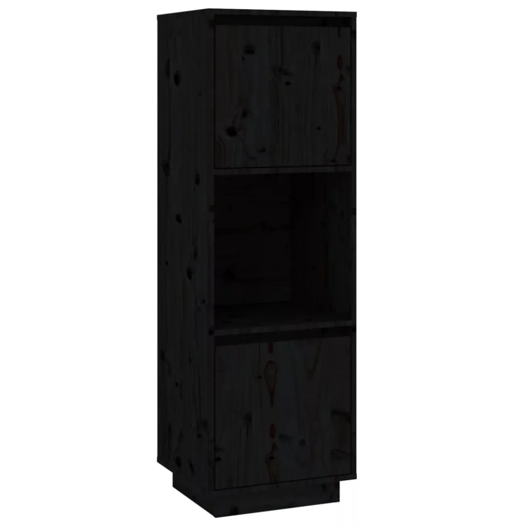 Vidaxl Highboard Schwarz 38x35x117 Cm Massivholz Kiefer günstig online kaufen