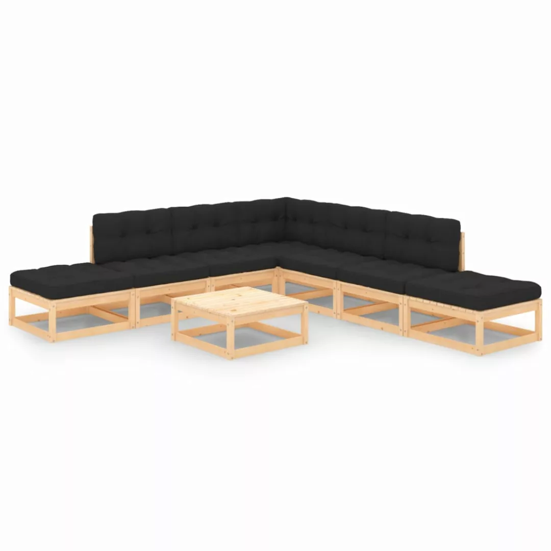 8-tlg. Garten-lounge-set Mit Kissen Massivholz Kiefer günstig online kaufen