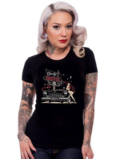 Steady Clothing T-Shirt Motel 66 Hot Rod Pin Up günstig online kaufen