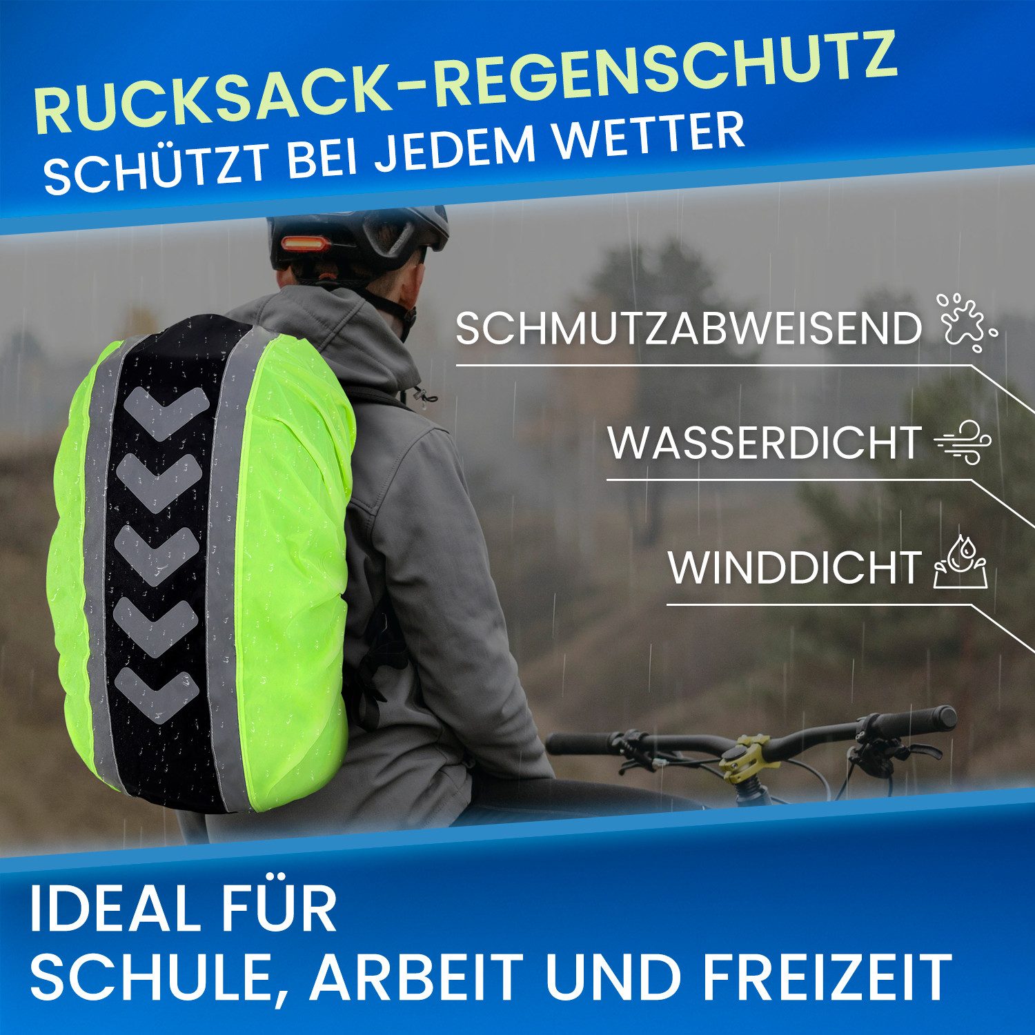 FLEXEO Rucksack-Regenschutz mit Reflexstreifen 40-55 Liter günstig online kaufen