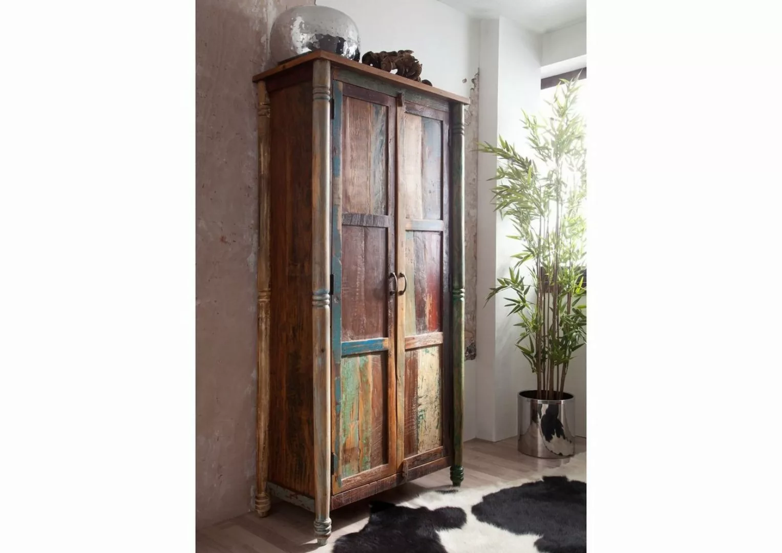 Massivmoebel24 Dreh-/Schwebetürenschrank Schrank Altholz 90x45x180 mehrfarb günstig online kaufen