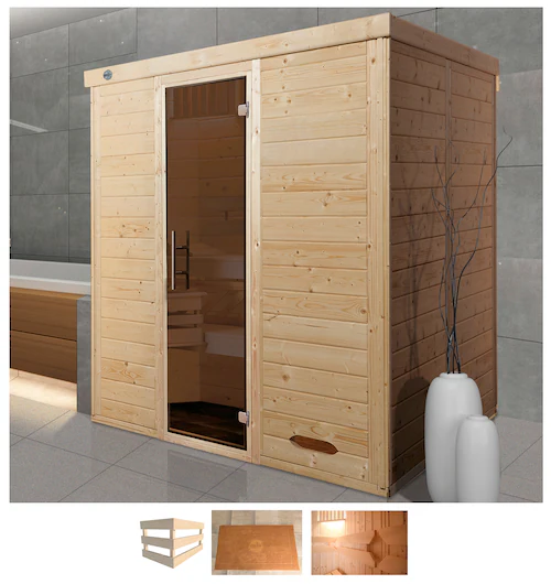 Weka Design-Sauna Kemi 3 GT ohne Ofen Naturbelassen 195 x 145 cm günstig online kaufen