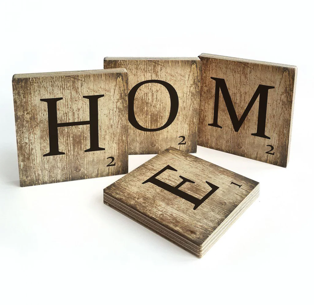 Wall-Art Mehrteilige Bilder "Scrabble Deko Buchstaben Home", Schriftzug, (S günstig online kaufen