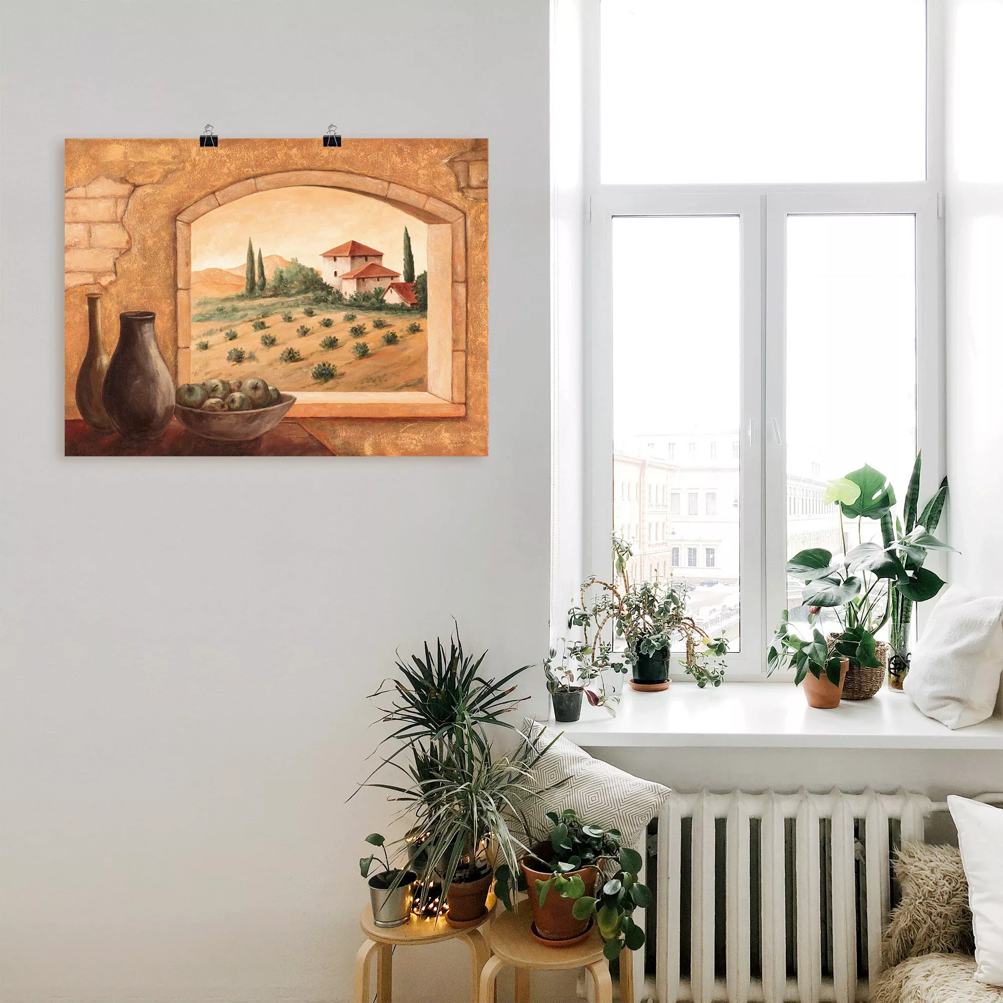 Artland Wandbild »Toskana«, Fensterblick, (1 St.), als Alubild, Outdoorbild günstig online kaufen