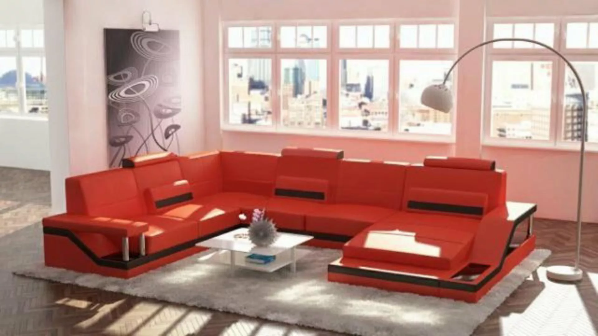 JVmoebel Ecksofa Designer U-Form Couch Ecksofa Polster Sofa Wohnlandschaft, günstig online kaufen