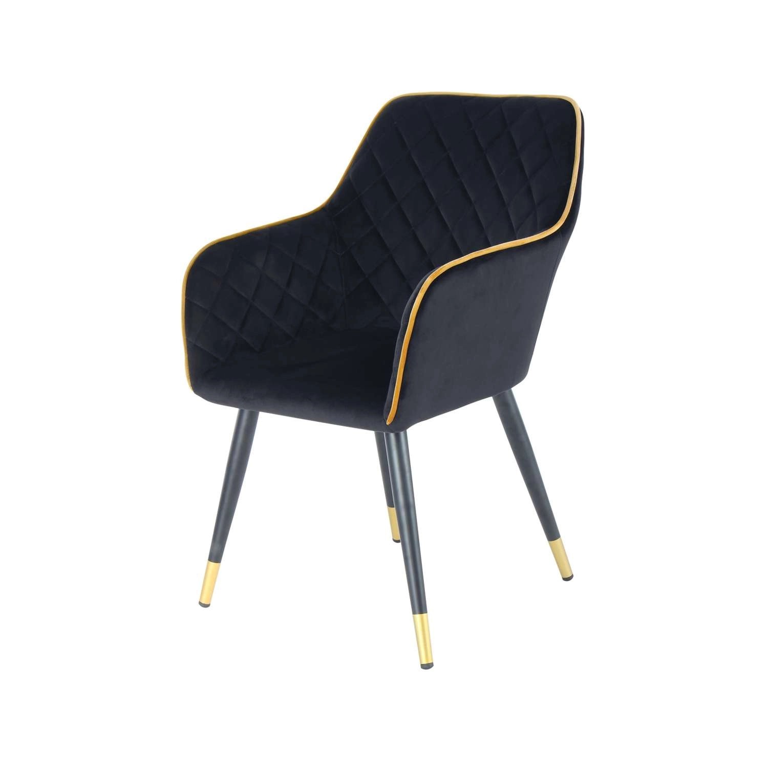 MeGusta Moderner Stuhl Schwarz Polsterstuhl Esszimmerstuhl mit Armlehne Mar günstig online kaufen