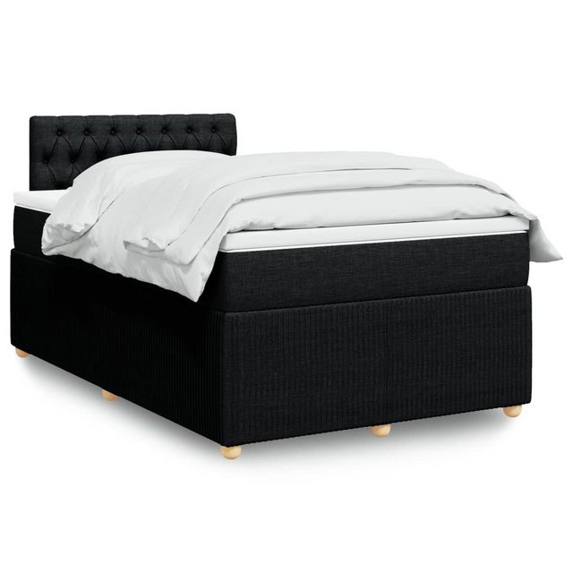 vidaXL Boxspringbett, Boxspringbett mit Matratze Schwarz 120x200 cm Stoff günstig online kaufen