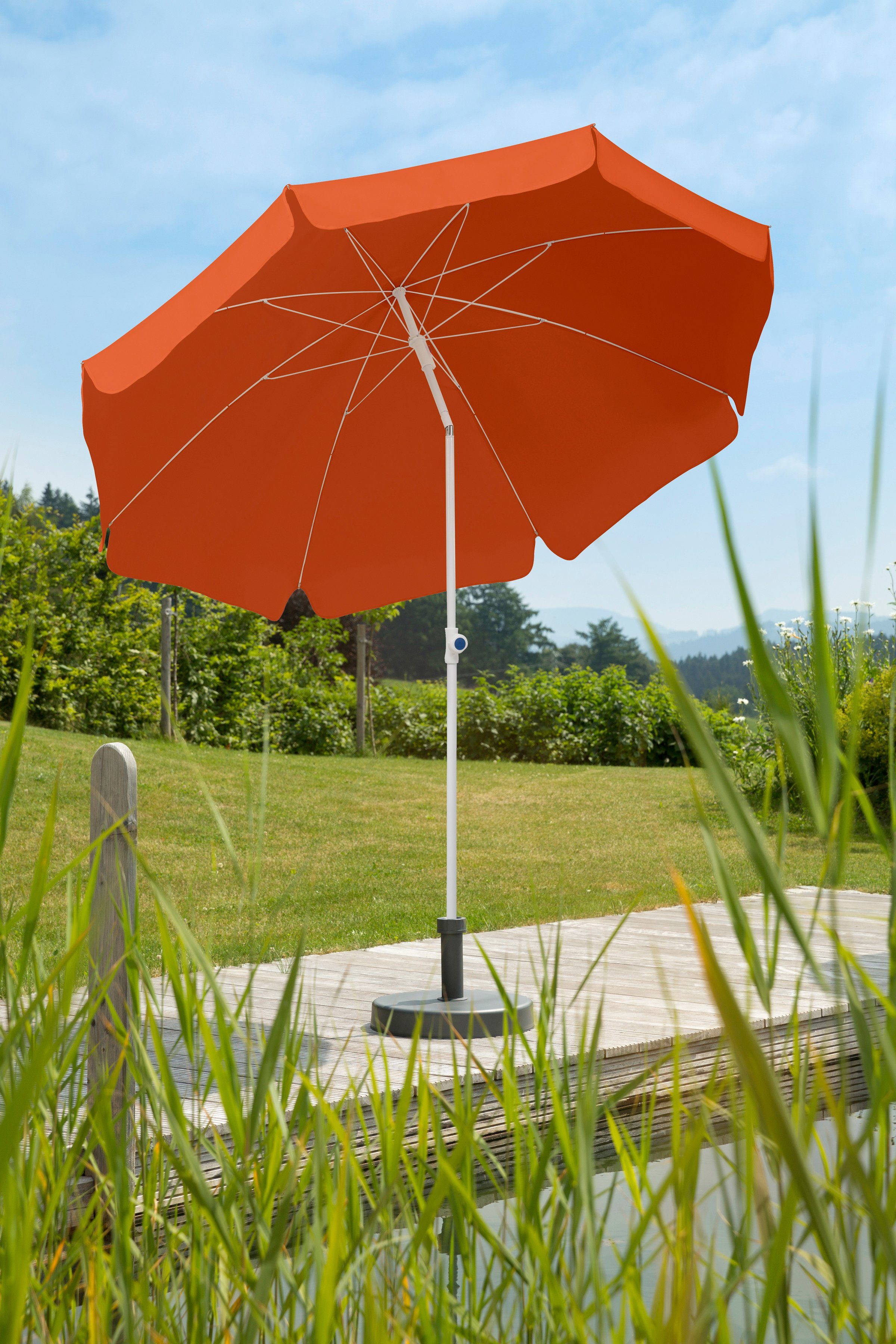 Schneider Balkonschirme Ibiza 180 cmx 120 cm Blau mit Push-Up Mechanik günstig online kaufen