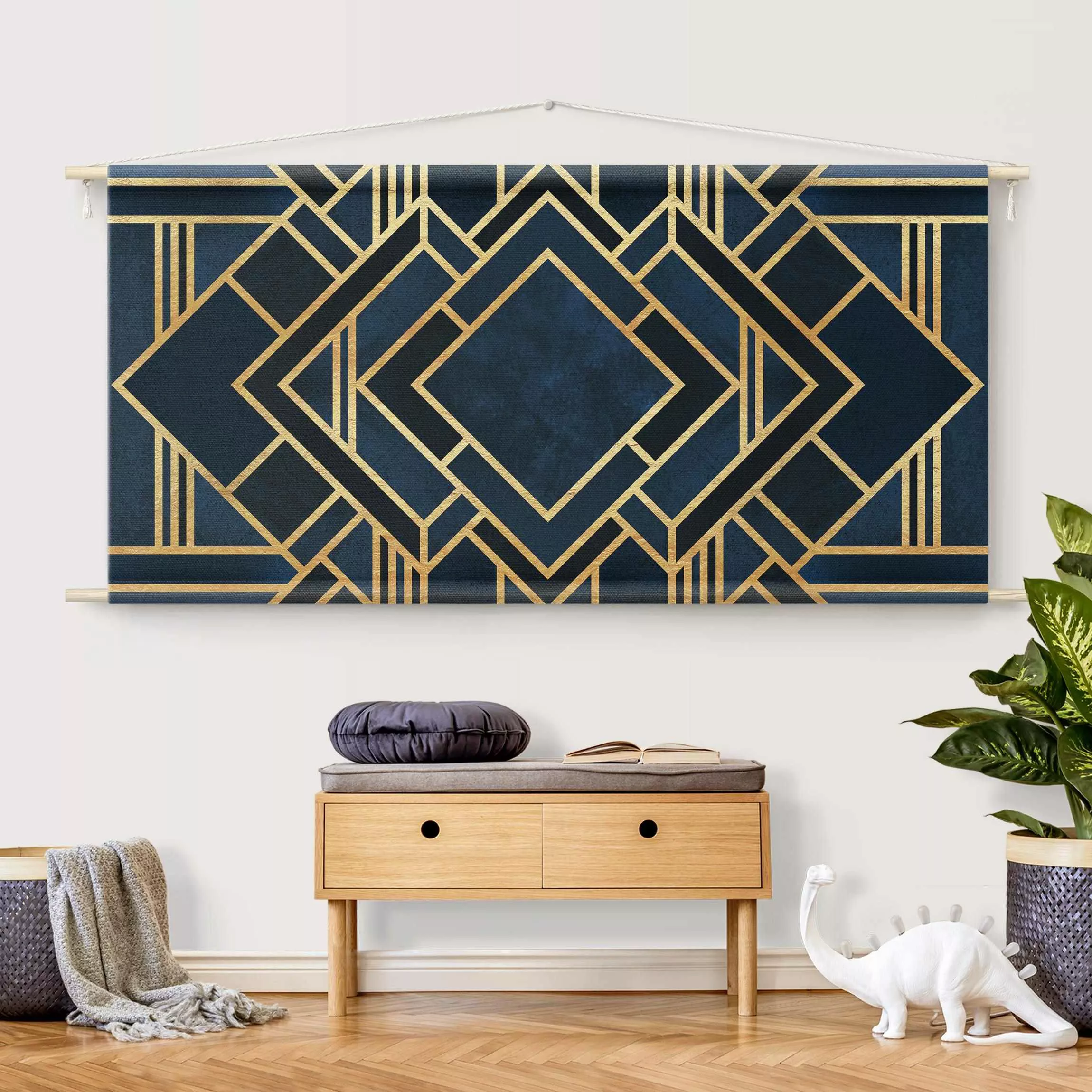 Wandteppich Art Deco Gold günstig online kaufen