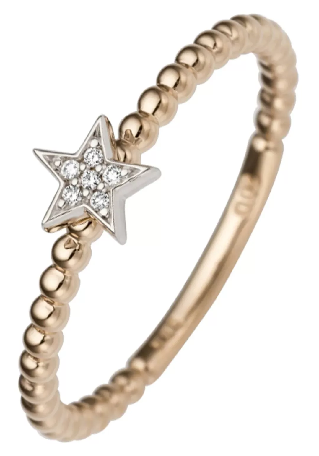 JOBO Diamantring "Stern", 585 Gold bicolor mit 6 Diamanten günstig online kaufen