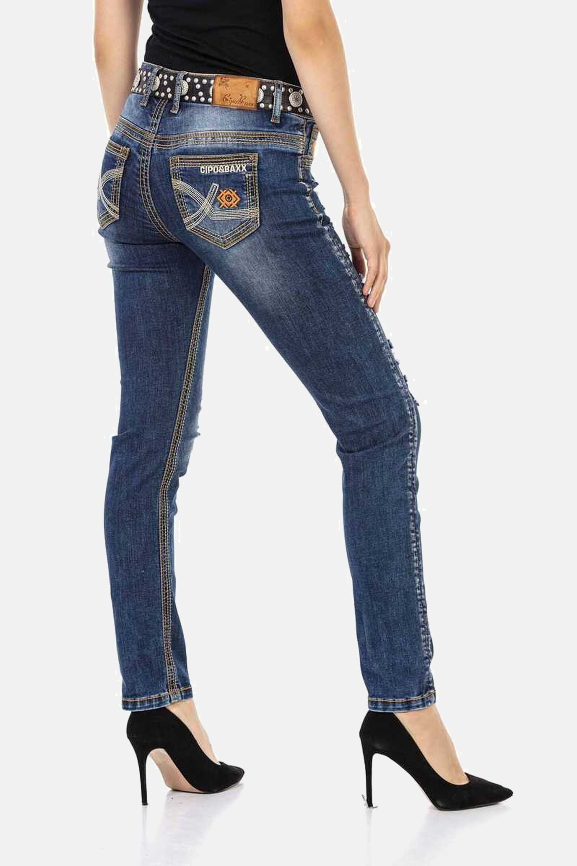 Cipo & Baxx Slim-fit-Jeans "Jeans", mit trendigen Ziernähten, WD462 günstig online kaufen