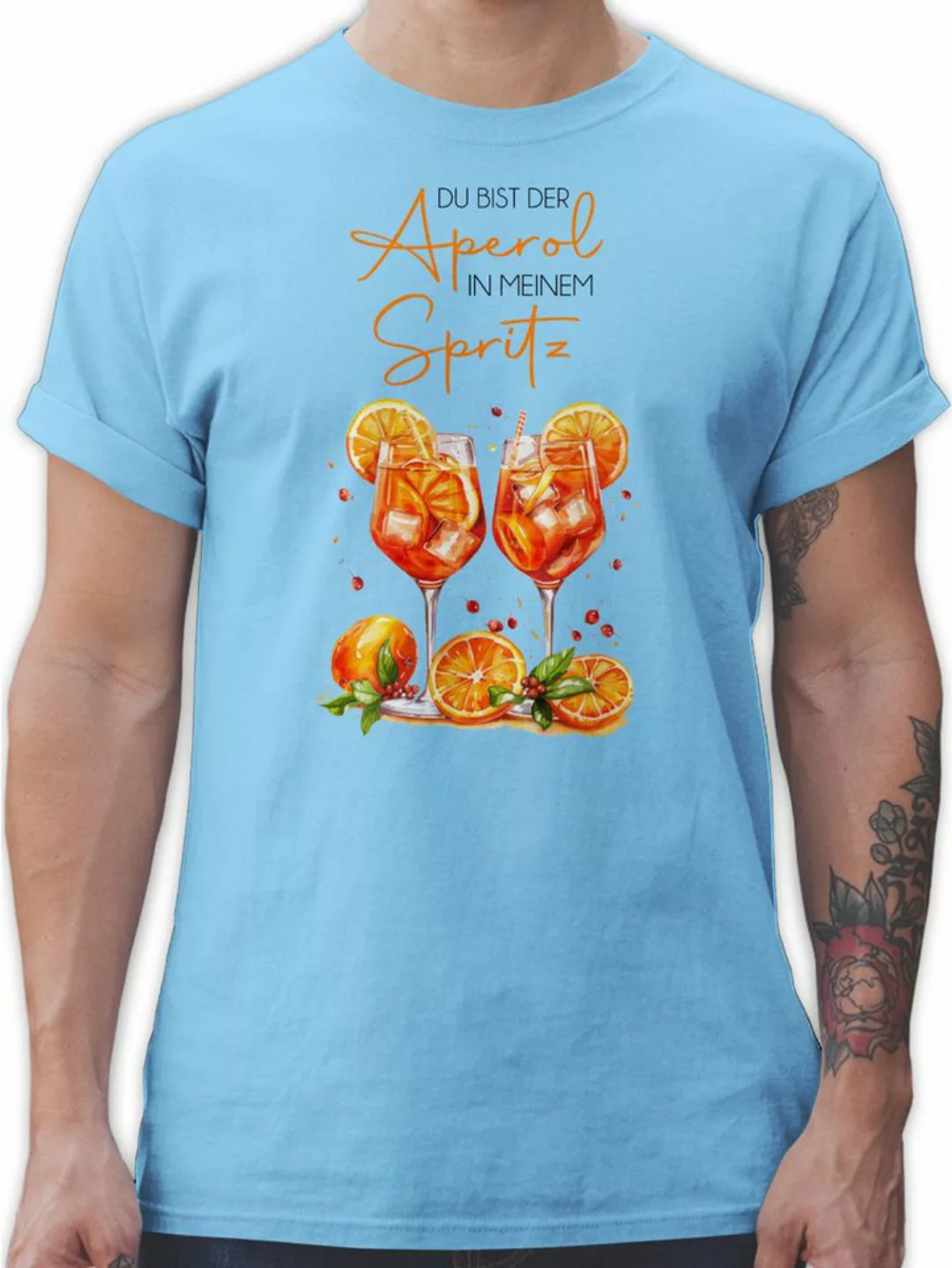 Shirtracer T-Shirt Du bist der Aperol in meinem Spritz, Aperol Spritz Merch günstig online kaufen