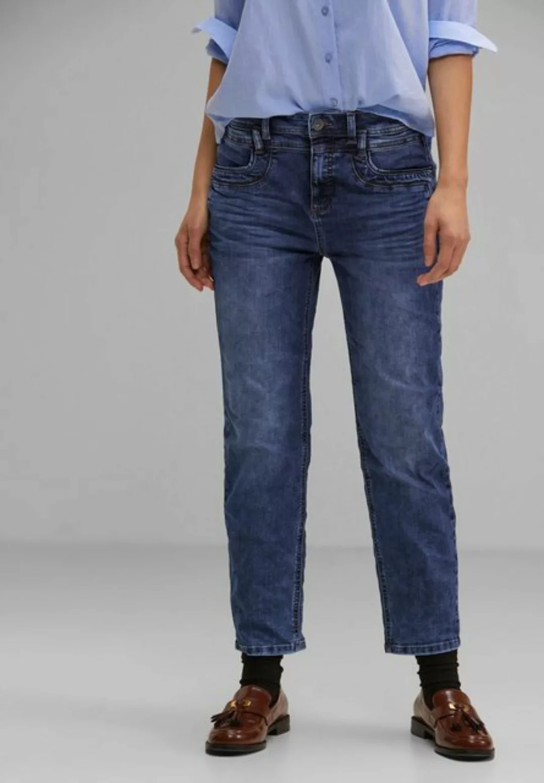 STREET ONE Loose-fit-Jeans Style Denim Modern Straight High Waist günstig online kaufen