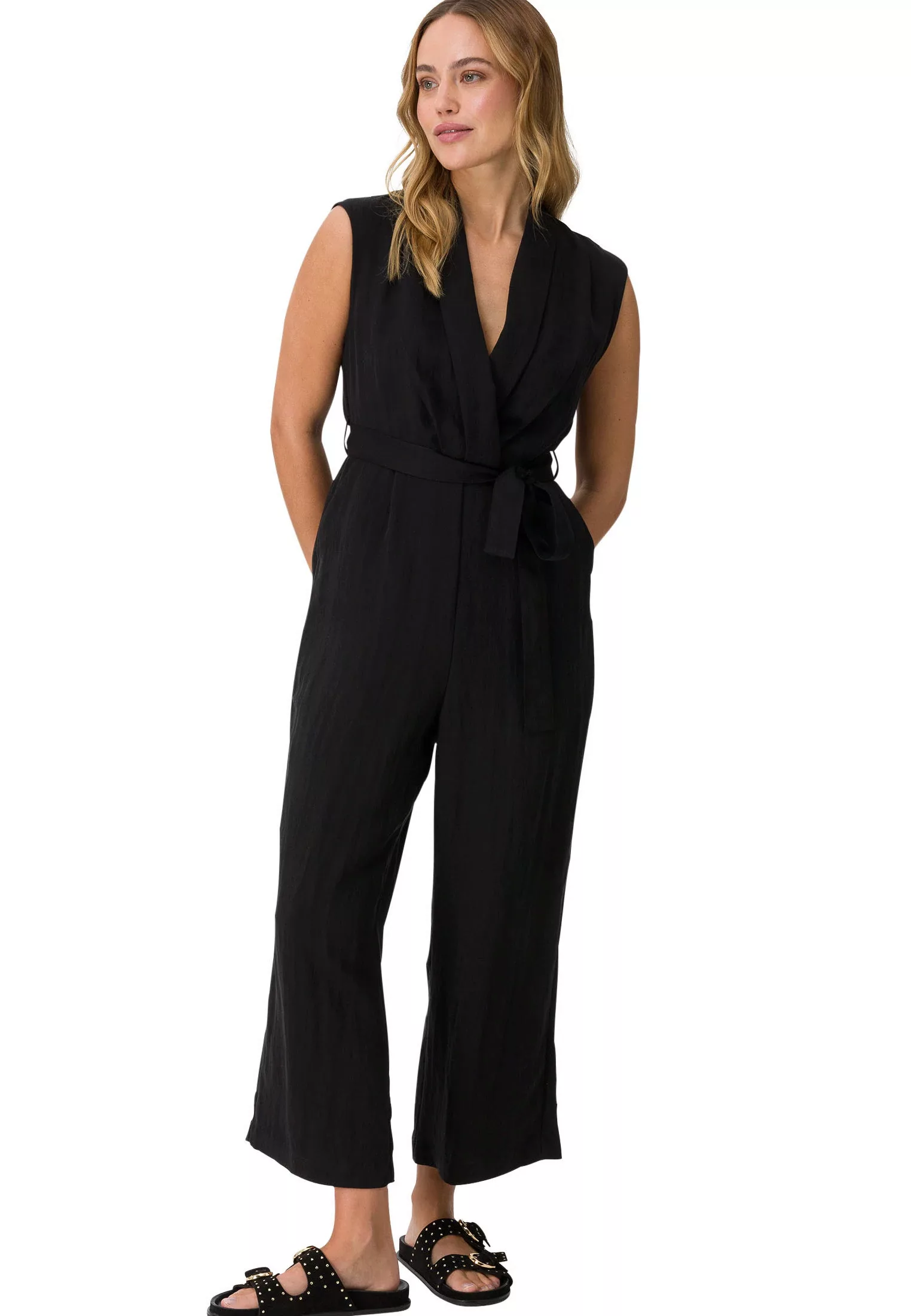 Zero Overall "zero Jumpsuit mit Bindegürtel", (1 tlg.), Wickeldesign günstig online kaufen