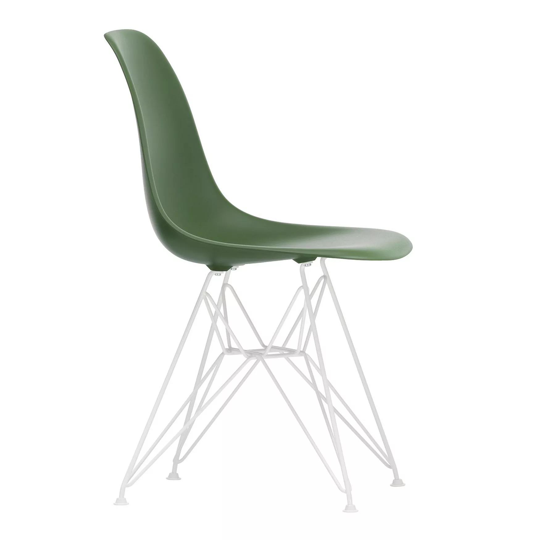 Vitra - Eames Plastic Side Chair DSR Gestell weiß - forest/Sitzschale Polyp günstig online kaufen