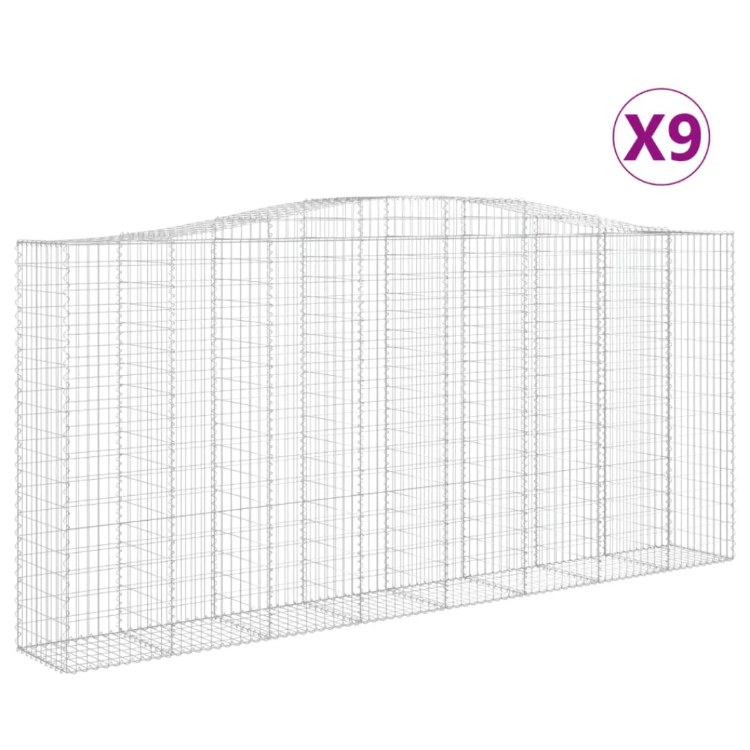 Vidaxl Gabionen Mit Hochbogen 9 Stk. 400x50x180/200cm Verzinktes Eisen günstig online kaufen