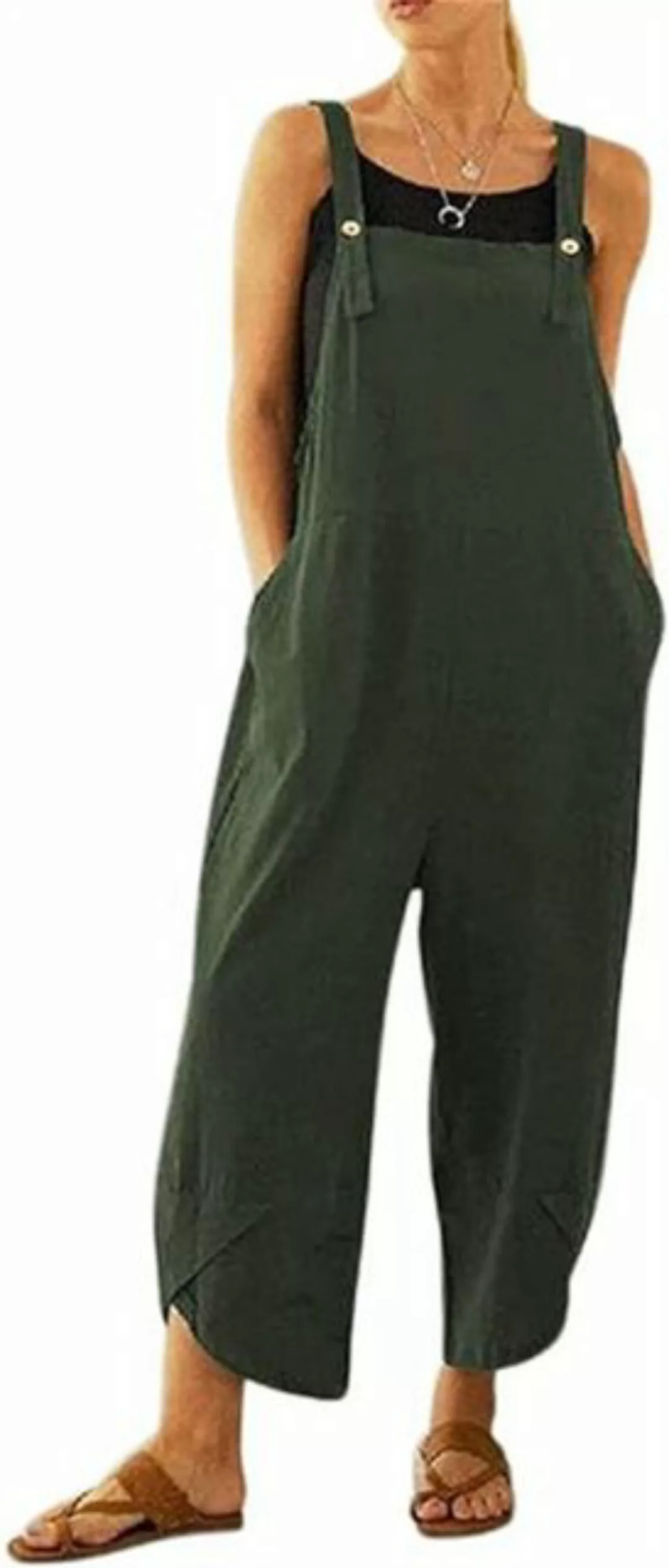 RUZU UG Latzhose Damen Baggy Latzhose Baumwolle Jumpsuit Overall günstig online kaufen