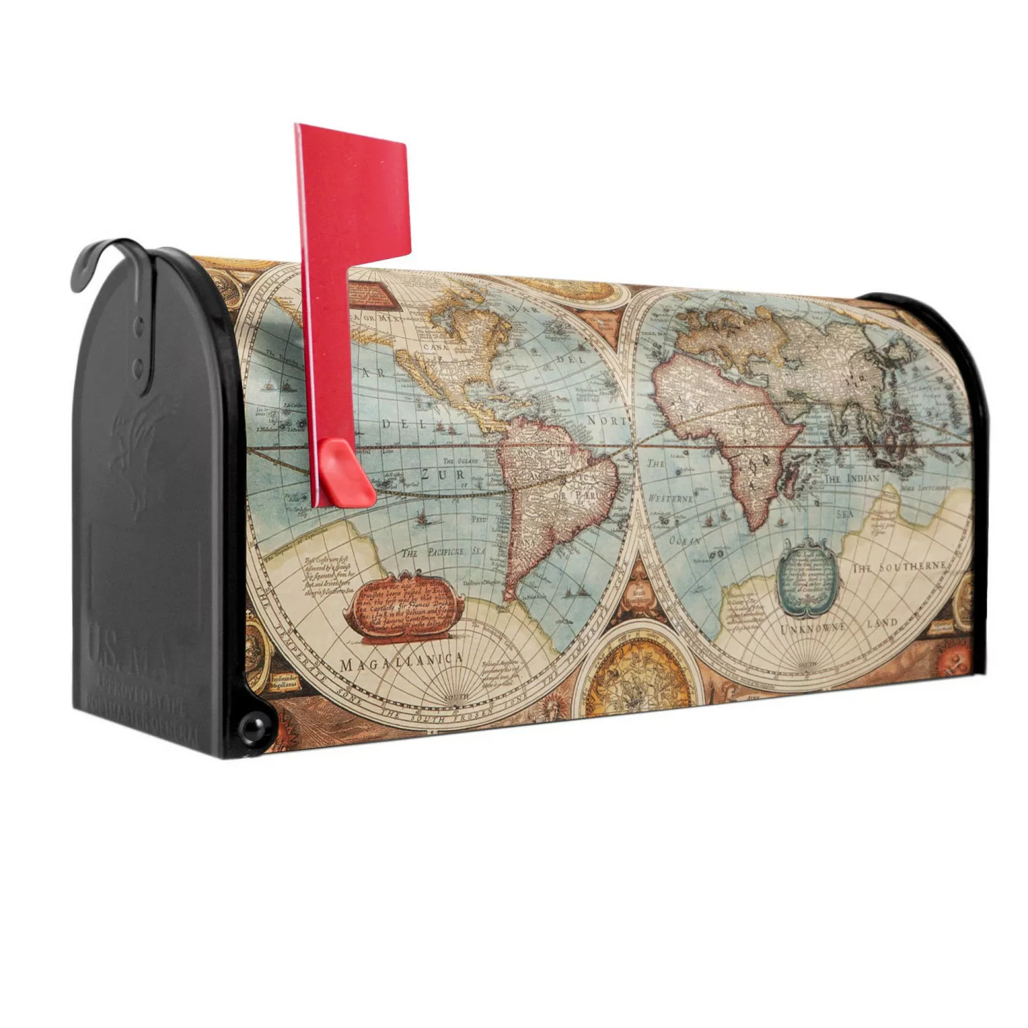 Banjado Amerikanischer Briefkasten Schwarz 48x22x16cm US Mailbox Letterbox günstig online kaufen