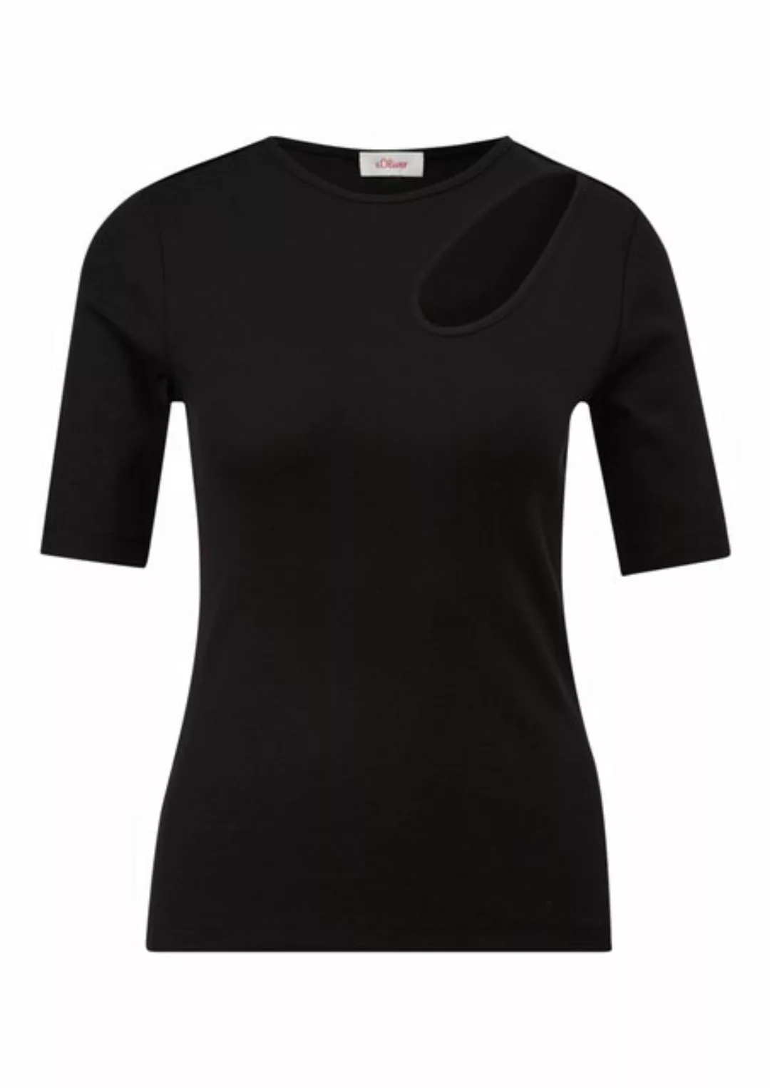 s.Oliver Kurzarmshirt Elastisches Rippshirt mit Cut-out Cut Out günstig online kaufen