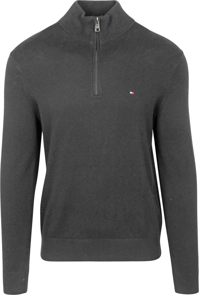 Tommy Hilfiger Half Zip Pullover Anthrazit - Größe M günstig online kaufen