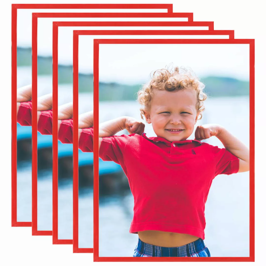 Bilderrahmen Collage 5 Stk. Für Wand Tisch Rot 59,4x84 Cm Mdf günstig online kaufen