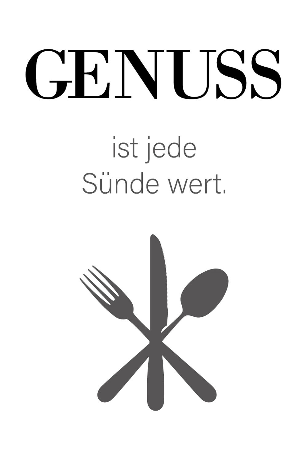 queence Wanddekoobjekt "GENUSS", Stahlschild, Blechschild, Spruch, Witzig, günstig online kaufen