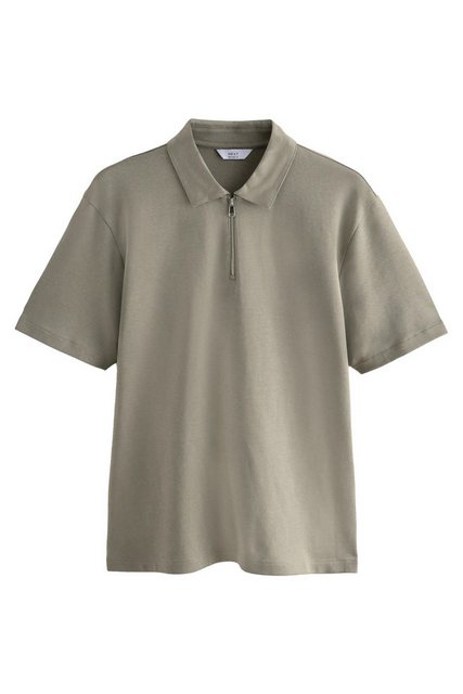 Next Poloshirt Relaxed Fit, schweres Polo-Shirt mit RV-Kragen (1-tlg) günstig online kaufen