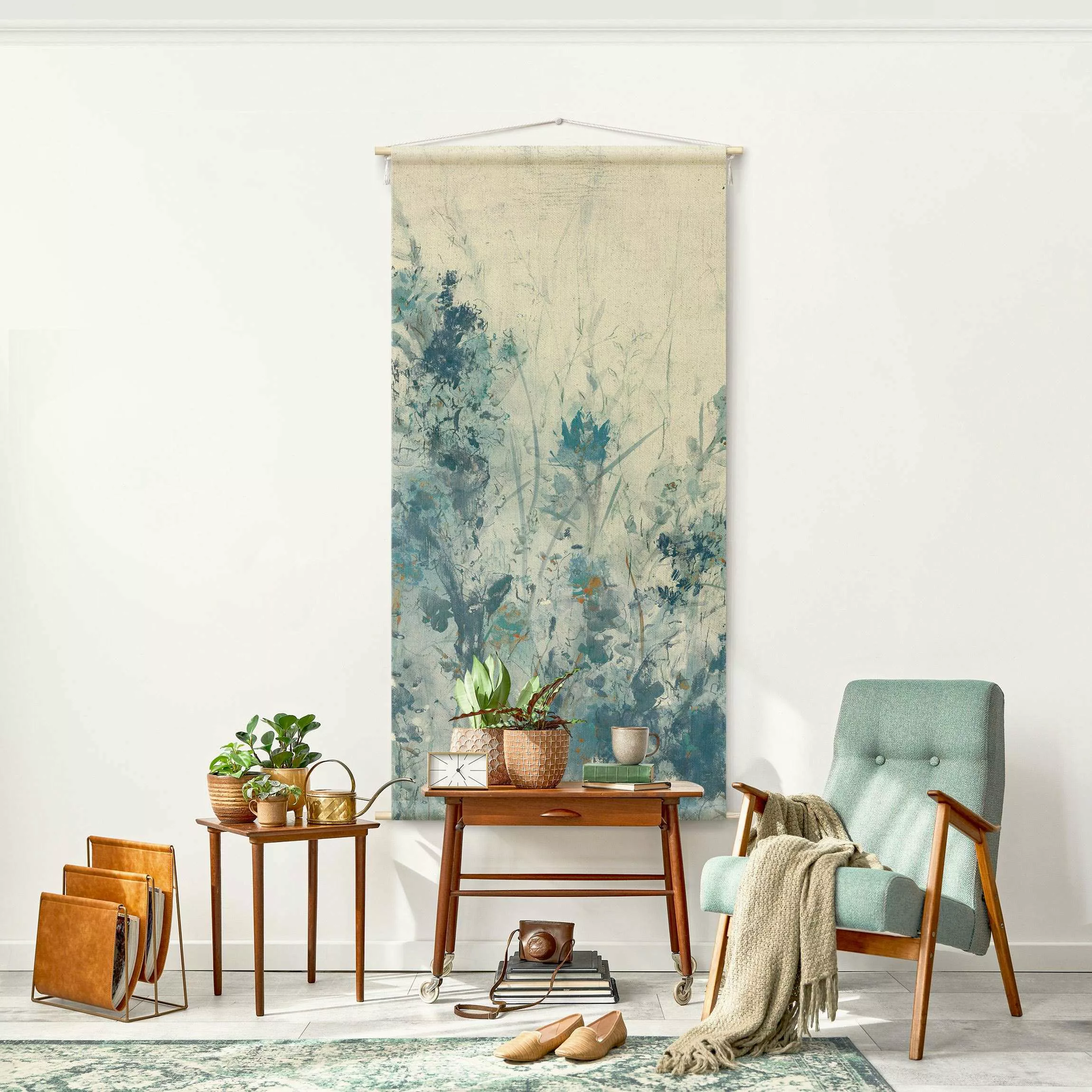 Wandteppich Blaue Frühlingswiese I günstig online kaufen