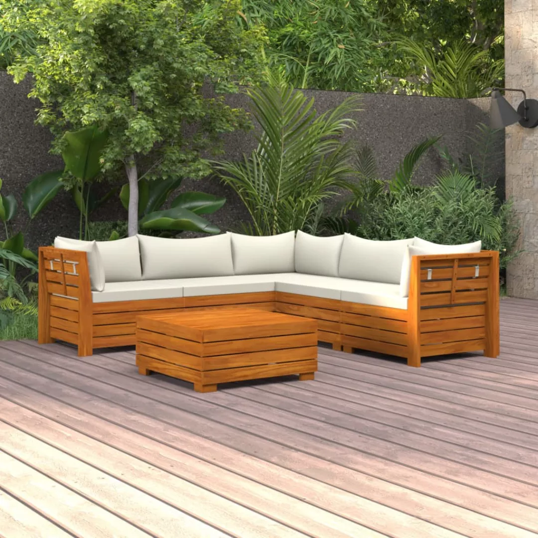 6-tlg. Garten-lounge-set Mit Kissen Massivholz Akazie günstig online kaufen