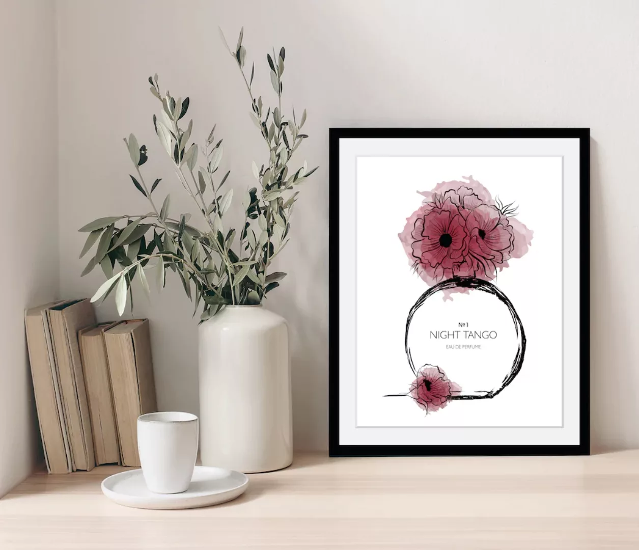 my home Bild mit Rahmen »Blumen Parfüm - Gerahmter Digitaldruck - Wandbild« günstig online kaufen