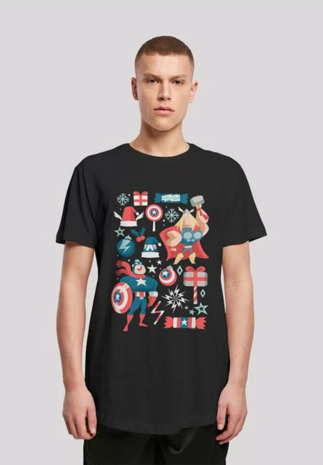 F4NT4STIC T-Shirt "Marvel Thor And Captain America Weihnachten", Print günstig online kaufen