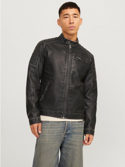 Jack & Jones Lederimitatjacke JJEROCKY WASHED PU JACKET NOOS mit Bandkragen günstig online kaufen