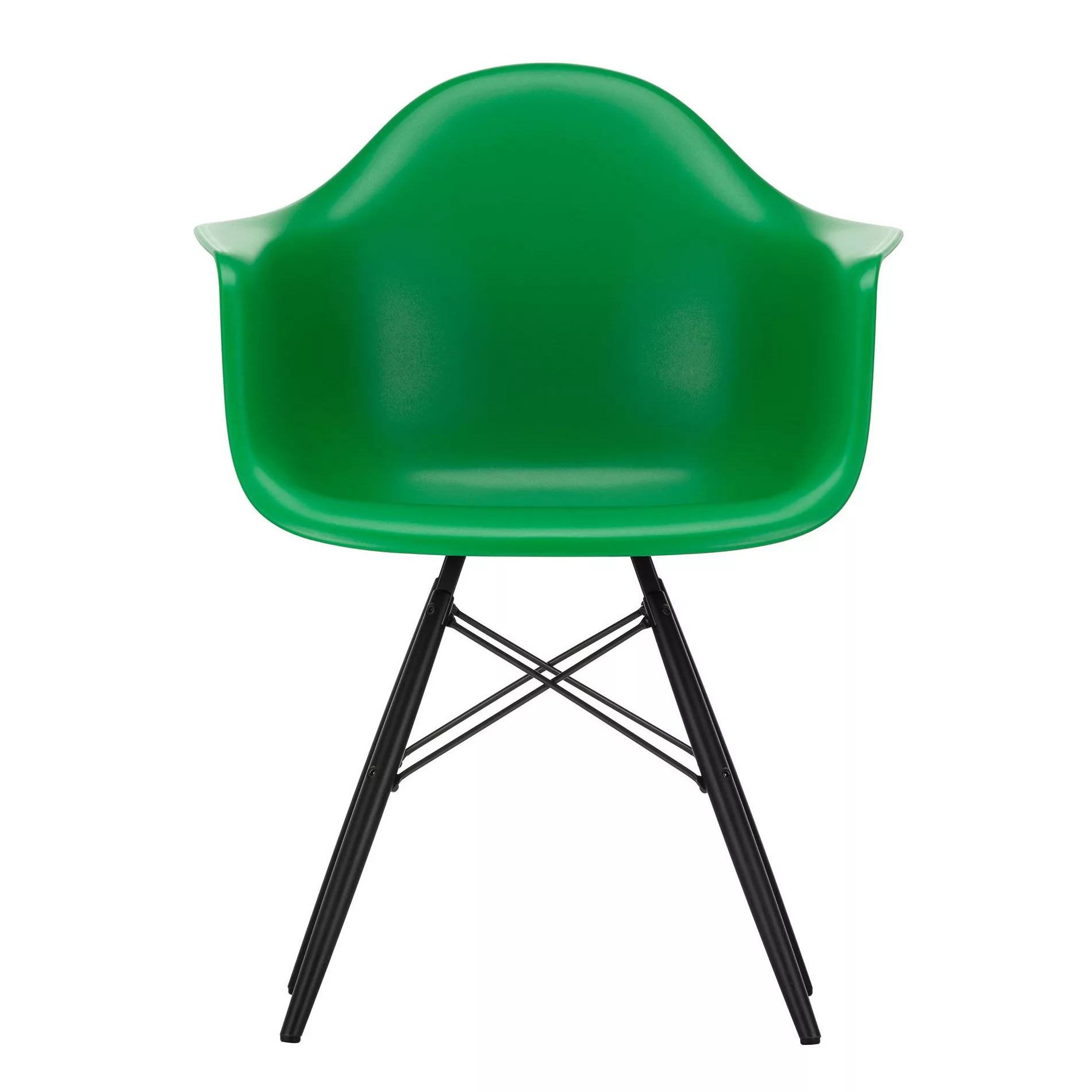 Vitra - Eames Plastic Armchair DAW Gestell Ahorn schwarz - grün/Sitzschale günstig online kaufen