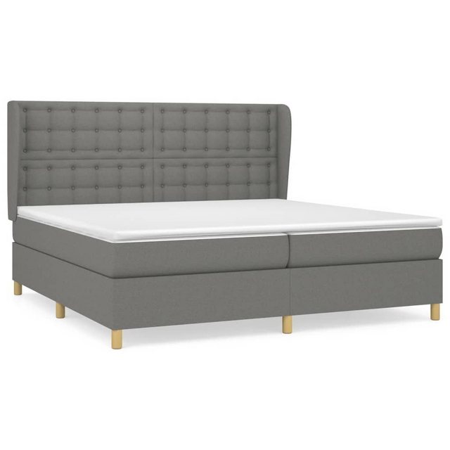 vidaXL Bettgestell Boxspringbett mit Matratze Dunkelgrau 200x200 cm Stoff B günstig online kaufen