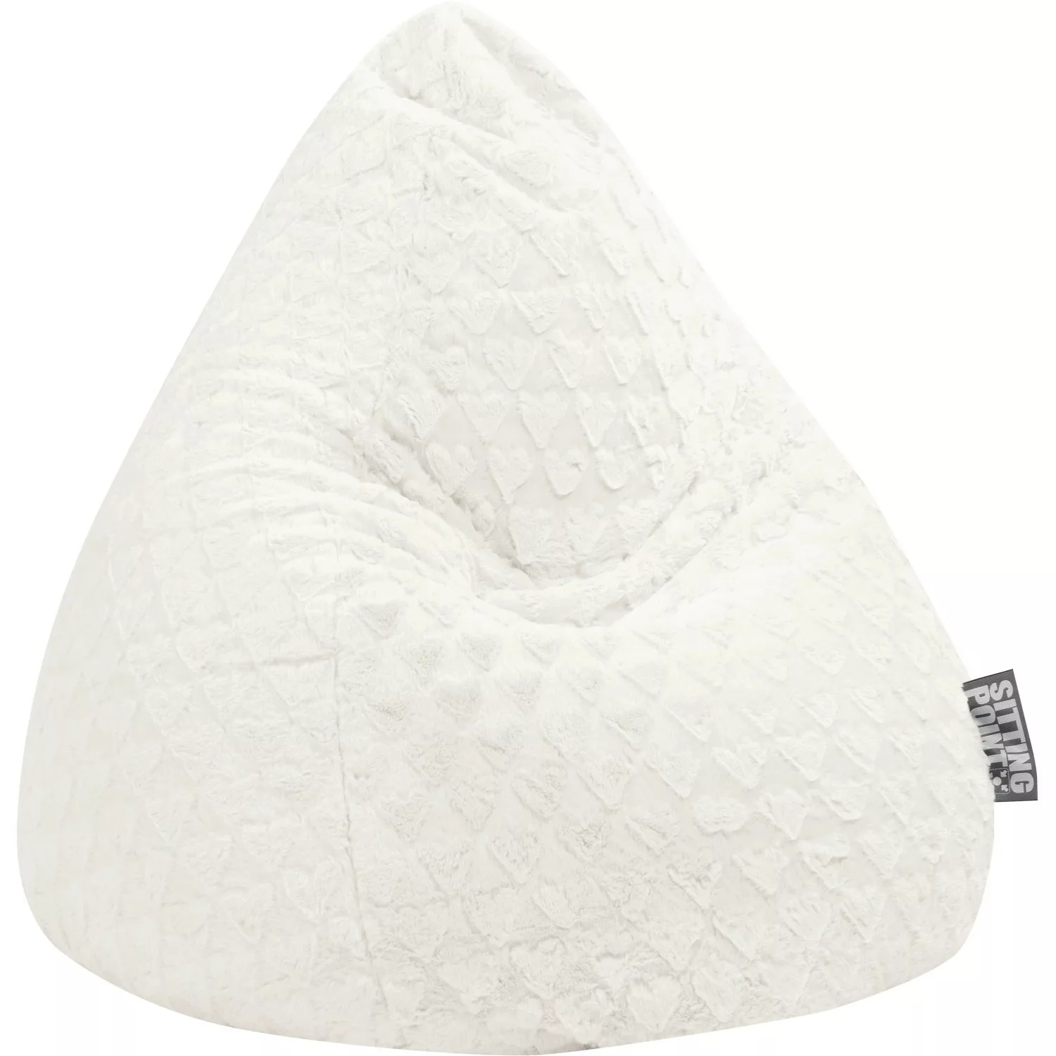Sitting Point Sitzsack BeanBag Fluffy 120 l Weiß Herz-Muster günstig online kaufen