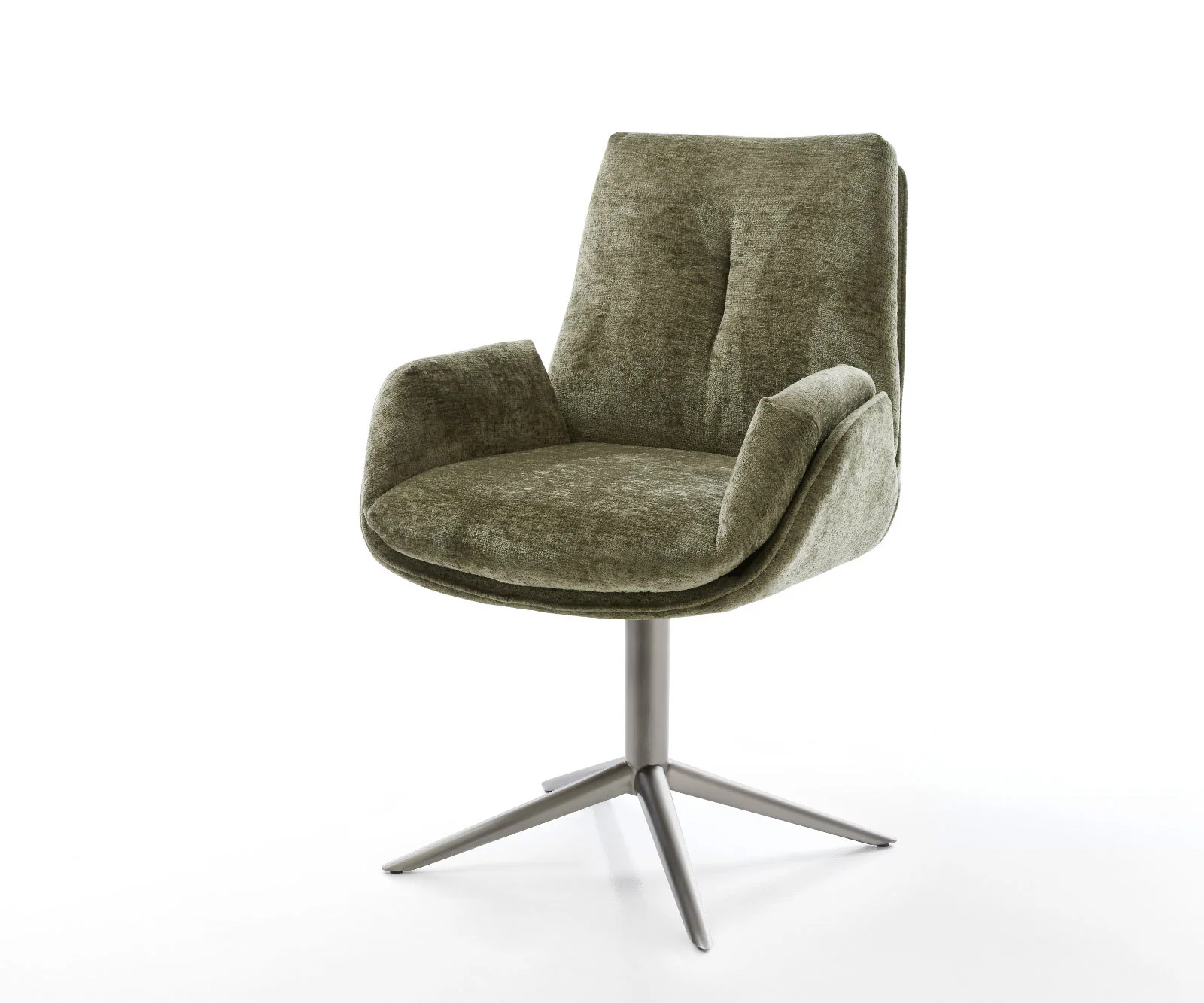 Drehstuhl Clea-Flex Chenille Olive Fußkreuz Graphit 360° drehbar Wippfunkti günstig online kaufen