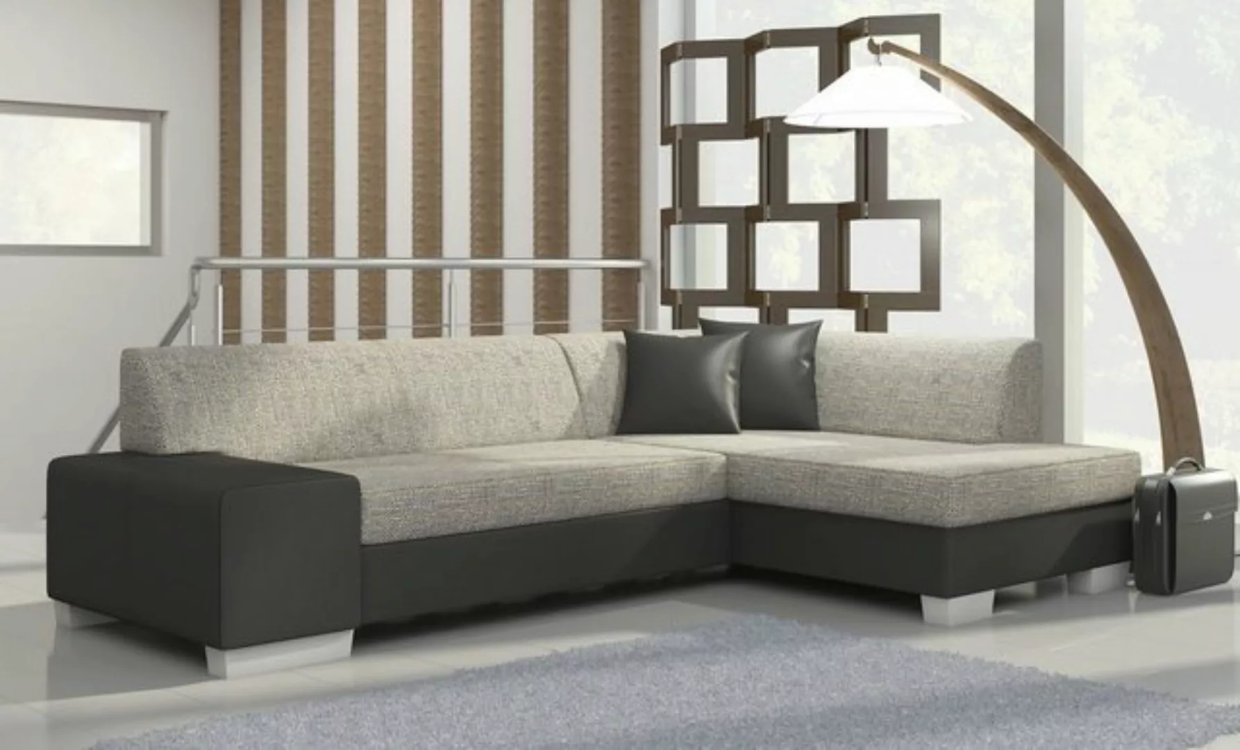 JVmoebel Ecksofa, Design Ecksofa Schlafsofa Bettfunktion Couch Leder Textil günstig online kaufen