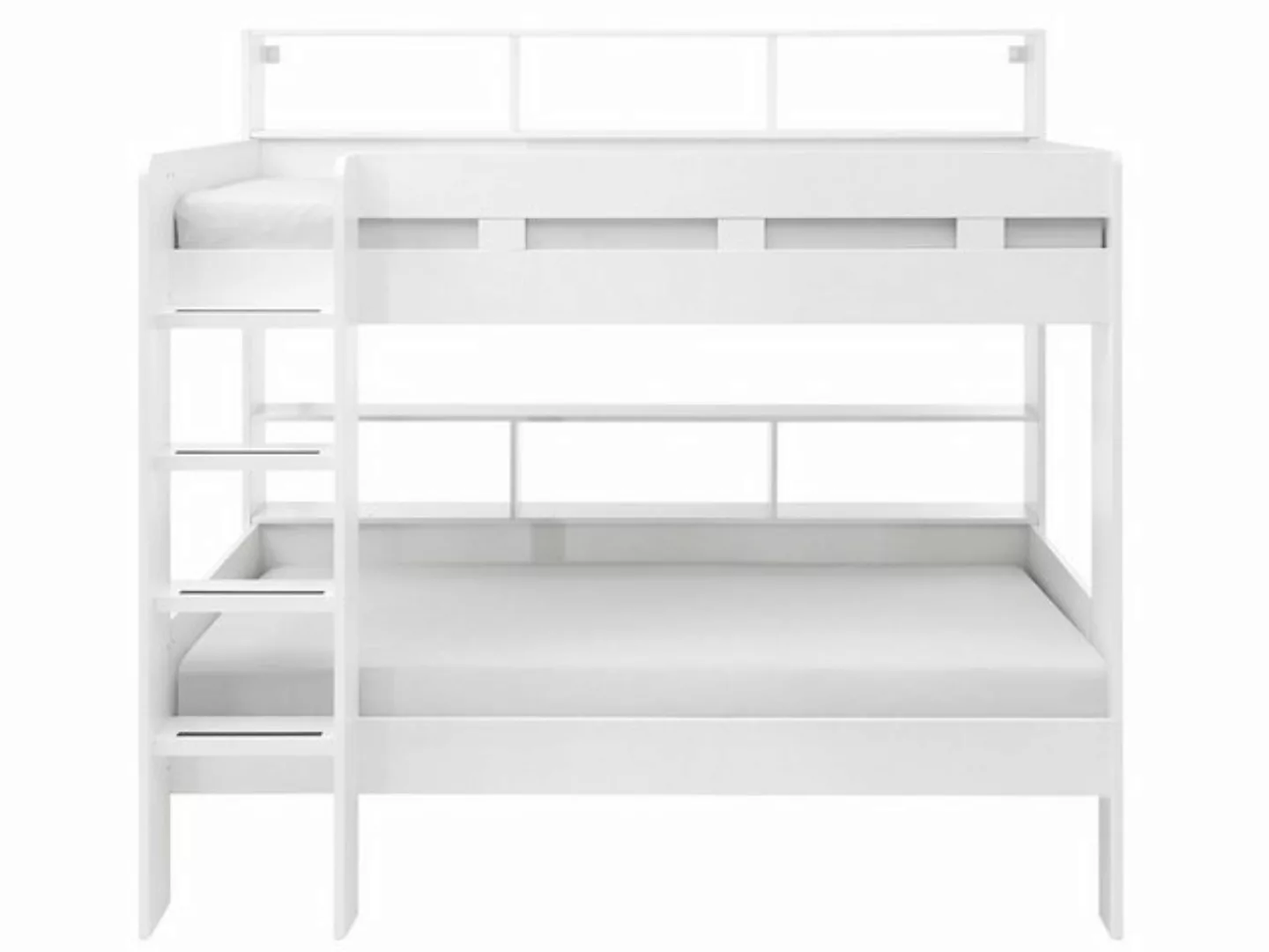 möbelando Kinderbett Gregor, Modernes Etagenbett aus Spanplatte in Weiß mit günstig online kaufen