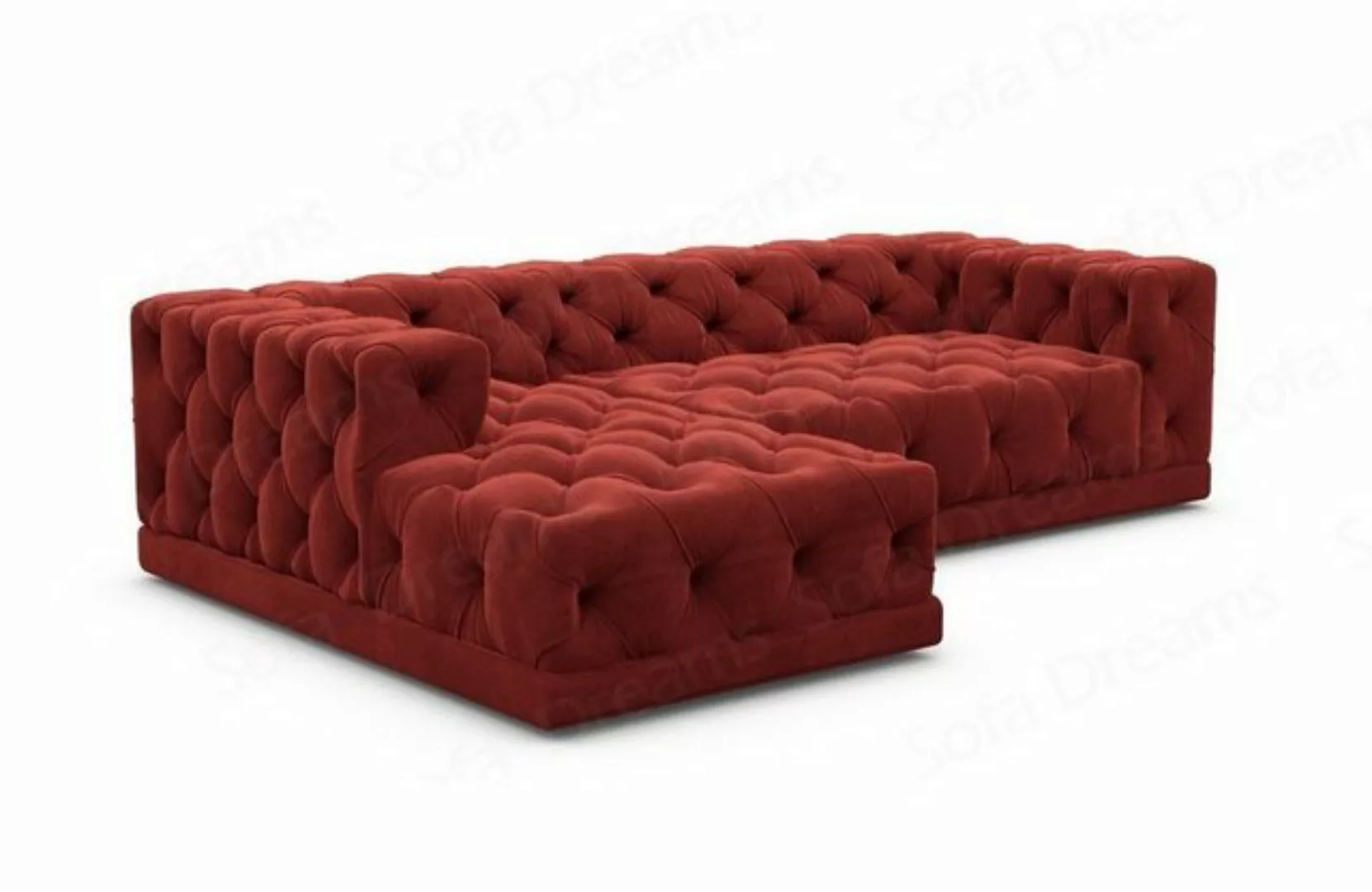 Sofa Dreams Ecksofa Designer Samtstoff Polster Sofa Palma L Form kurz Stoff günstig online kaufen