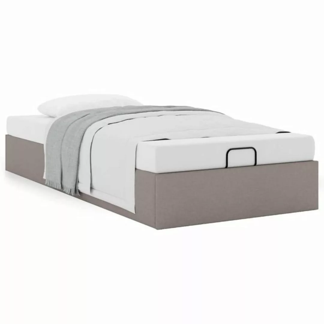 vidaXL Bett, Ottoman-Bett ohne Matratze Taupe 100x200 cm Stoff günstig online kaufen