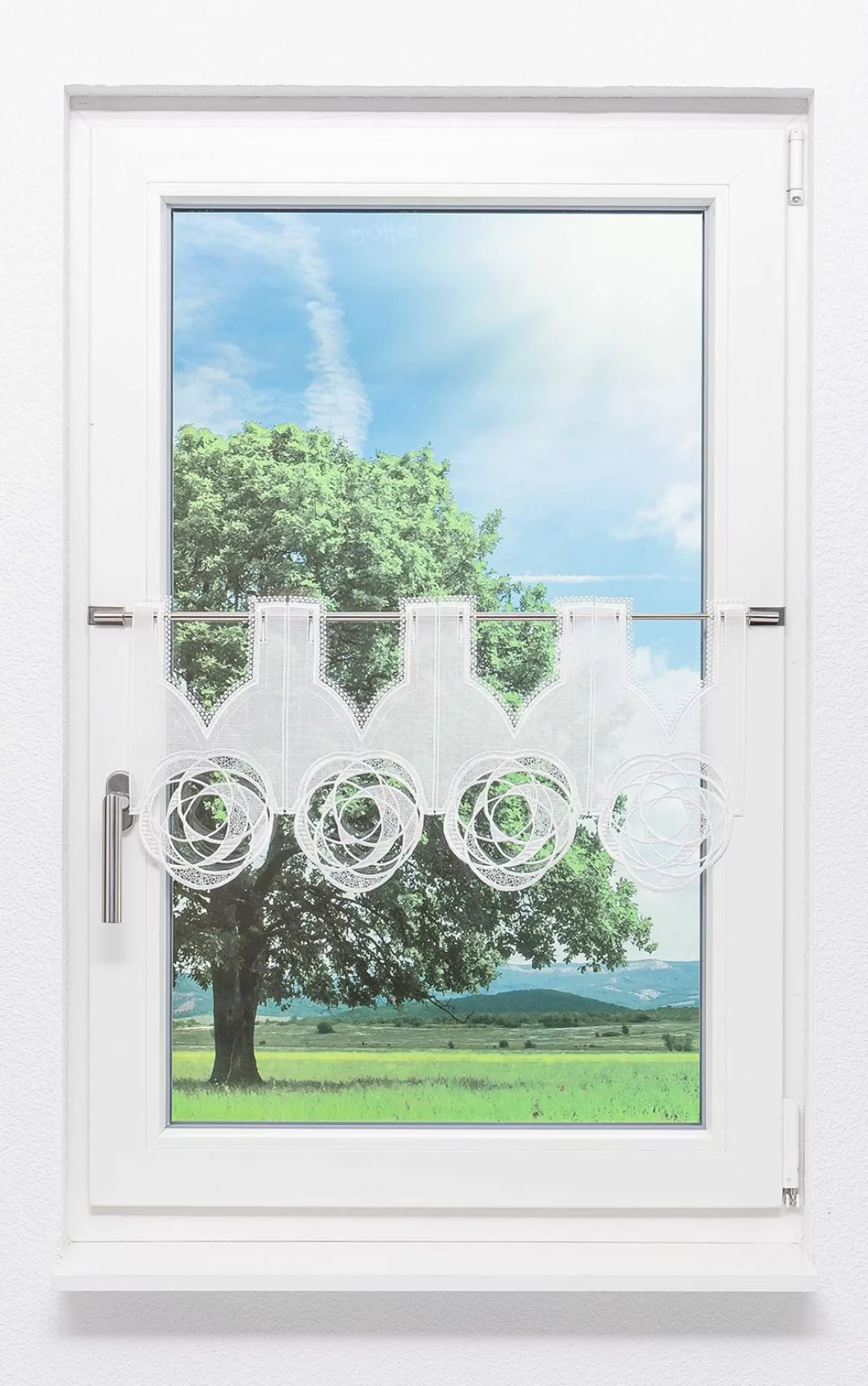 Plauener Spitze® Scheibengardine Circles, (1 St), günstig online kaufen